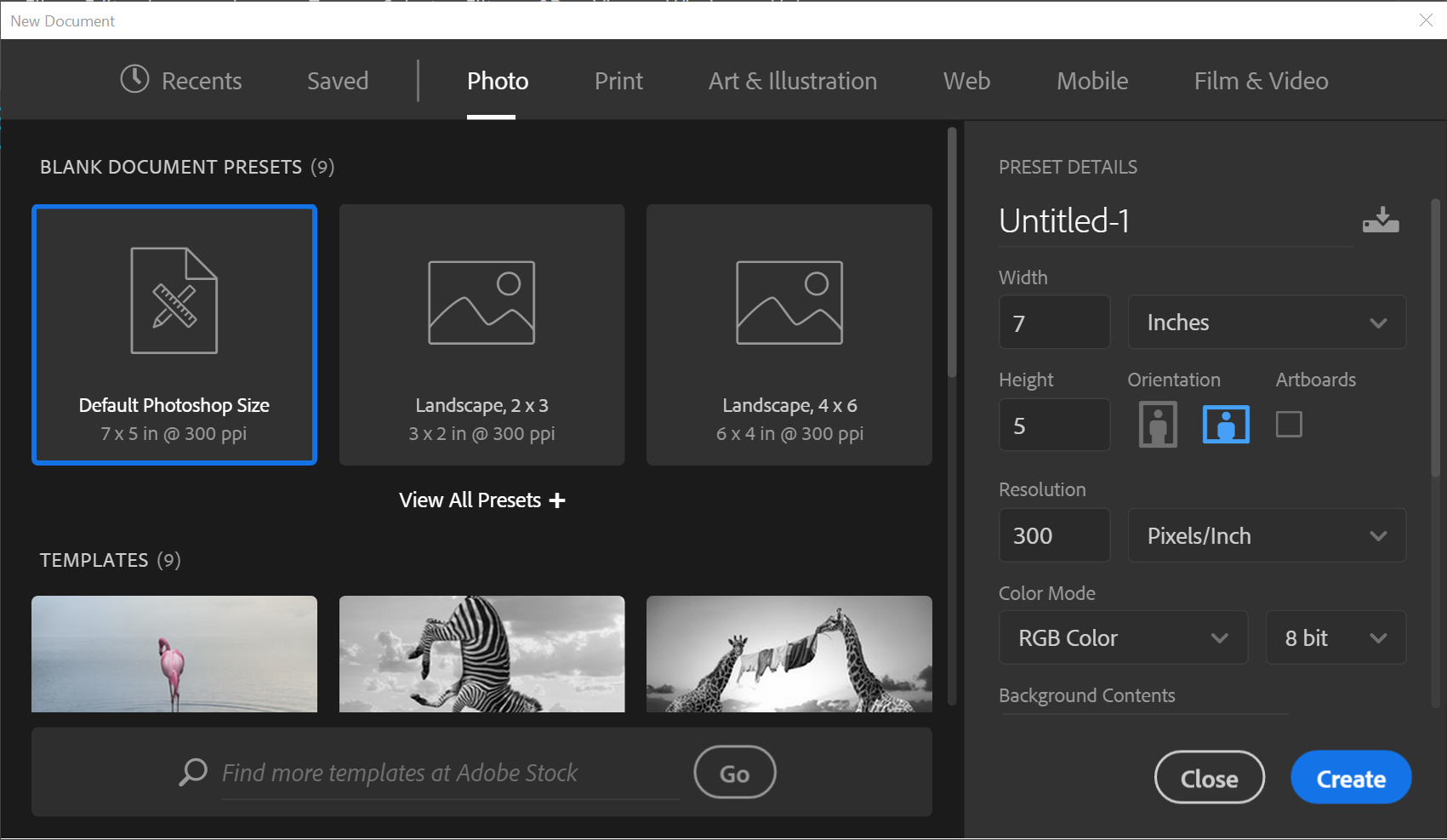 Photoshop如何使用 Adobe Stock 中的模板和图像